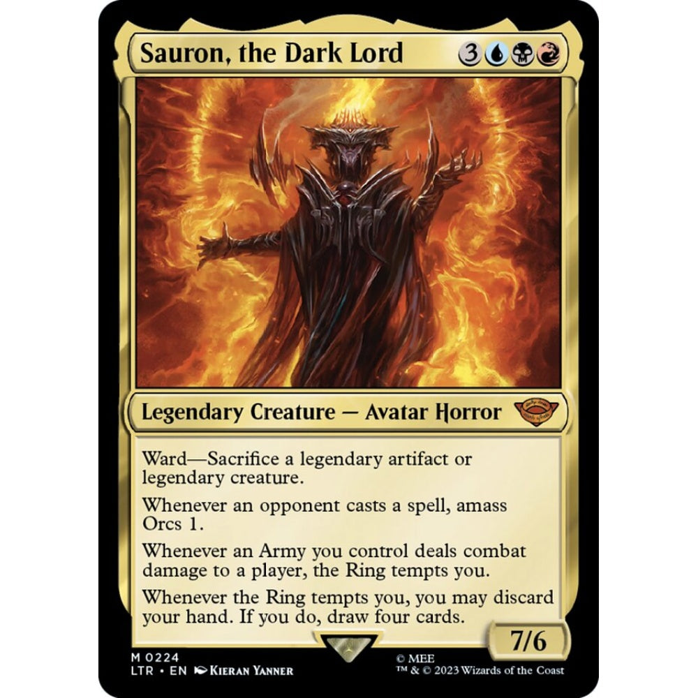 Sauron, the Dark Lord, mythic, 224, Magic the Gathering, The Lord of the Rings: Tales of Middle-earth