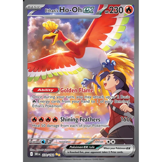 Ethan's Ho-Oh ex Special Illustration Rare 230/182 Pokemon Card Game Destined Rivals