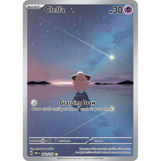 Cleffa Illustration Rare 202/197 Pokemon Card Game Obsidian Flames