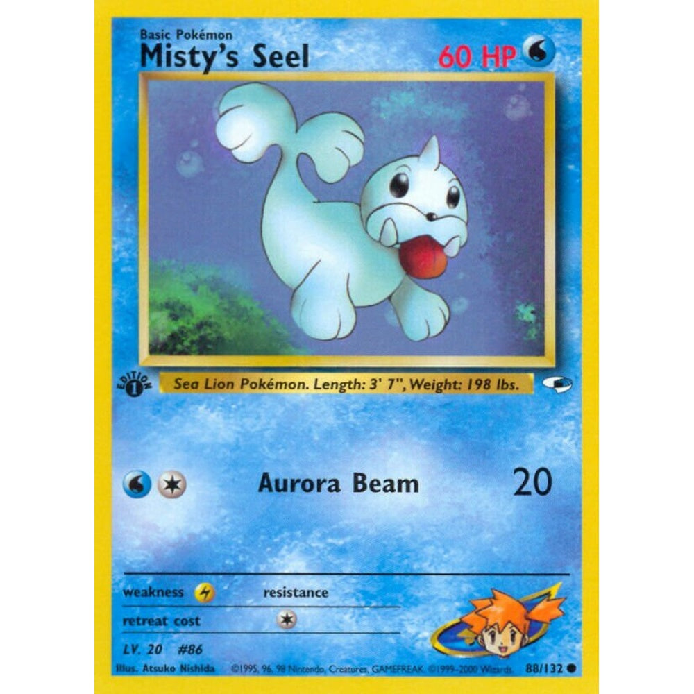 Misty's Seel Common 88/132 Pokemon Card Game Gym Heroes