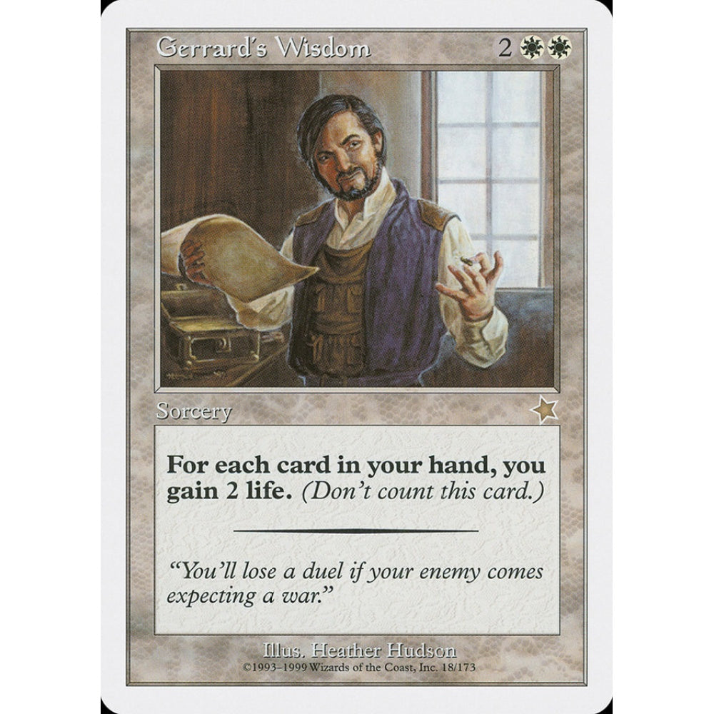 Gerrard's Wisdom rare 18 Magic the Gathering Starter 1999