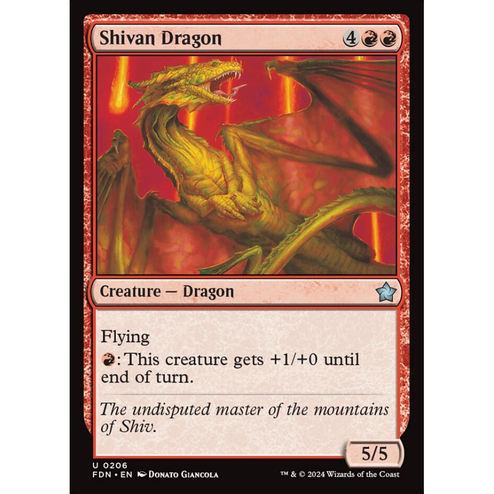 Shivan Dragon, 206, uncommon, Magic: The Gathering, Foundations