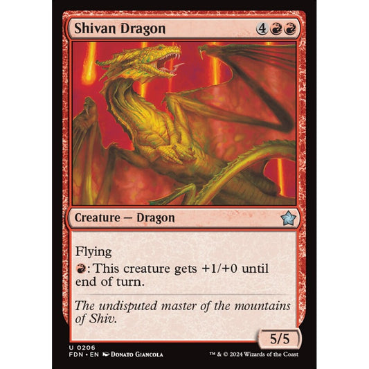 Shivan Dragon, 206, uncommon, Magic: The Gathering, Foundations