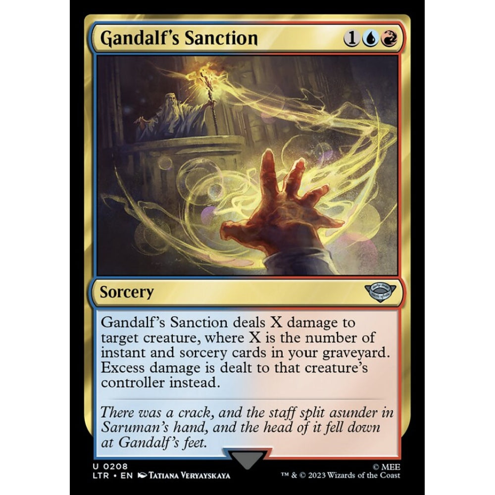 Gandalf's Sanction, uncommon, 208, Magic the Gathering, The Lord of the Rings: Tales of Middle-earth