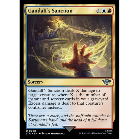 Gandalf's Sanction, uncommon, 208, Magic the Gathering, The Lord of the Rings: Tales of Middle-earth