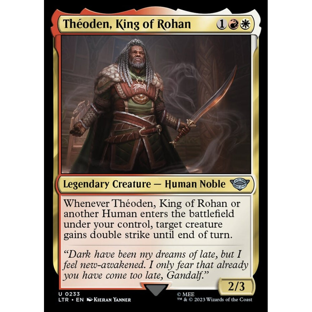 Théoden, King of Rohan, uncommon, 233, Magic the Gathering, The Lord of the Rings: Tales of Middle-earth