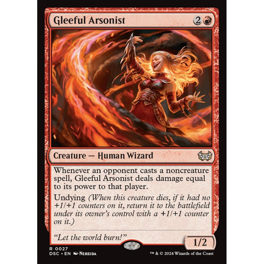 Gleeful Arsonist, 27, rare, Magic: The Gathering, Duskmourn: House of Horror