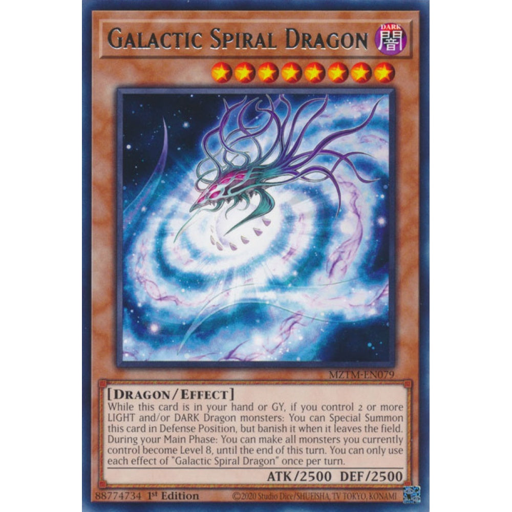Galactic Spiral Dragon MZTM-EN079 Rare Rare Yu-Gi-Oh Maze of the Master in Art