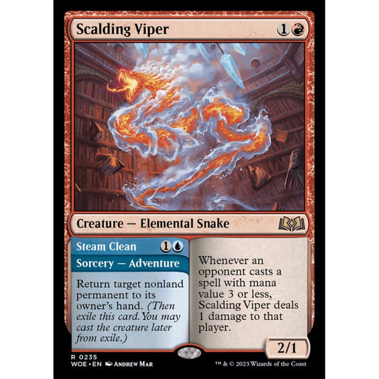 Scalding Viper // Steam Clean, rare, 235, Magic the Gathering, Wilds of Eldraine
