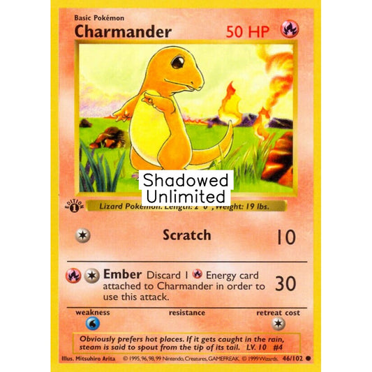 Charmander Common 46/102 Pokemon Card Game Base Set