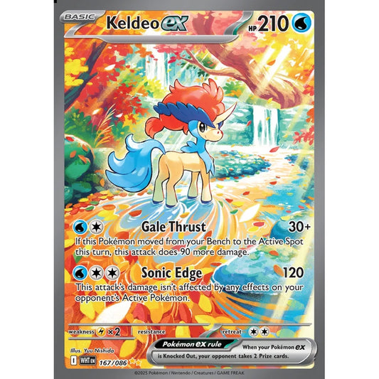 Keldeo ex Special Illustration Rare 167/086 Pokemon Card Game White Flare