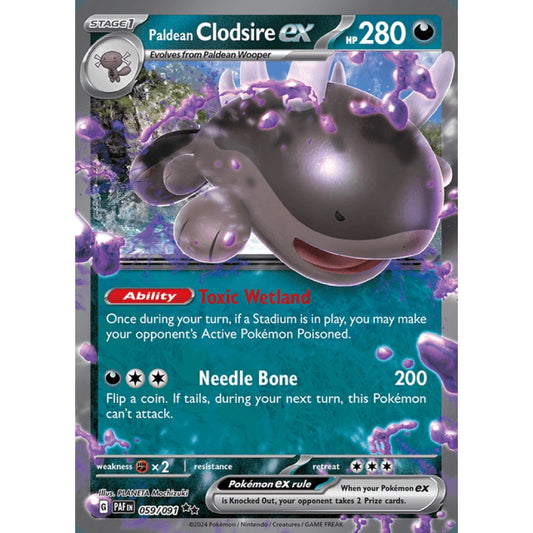 Paldean Clodsire ex Double Rare 059/091 Pokemon Card Game Paldean Fates