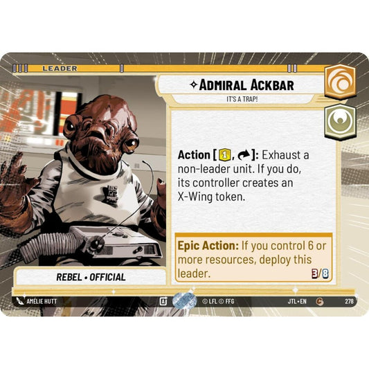 Admiral Ackbar, C, JTL 278) Hyperspace, Star Wars Unlimited