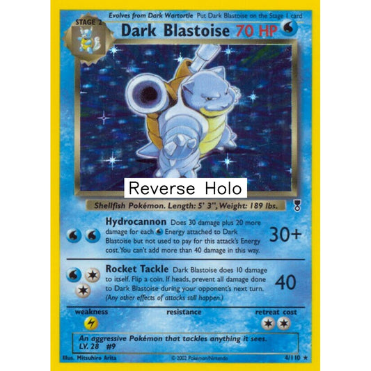 Dark Blastoise Rare Holo 4/110 Pokemon Card Game Legendary Collection