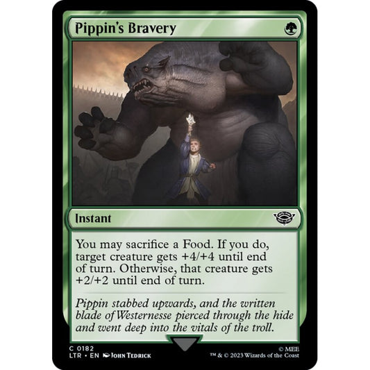 Pippin's Bravery, common, 182, Magic the Gathering, The Lord of the Rings: Tales of Middle-earth