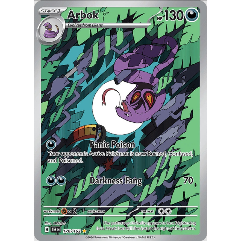 Arbok, Art Rare, 176/162, Pokemon Card Game, Temporal Forces