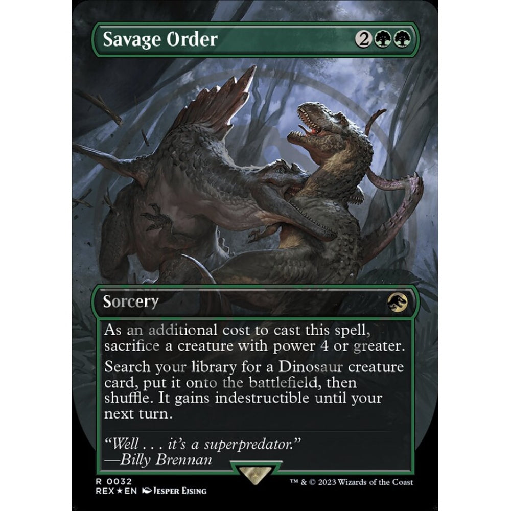 Savage Order, rare, 32, Magic the Gathering, Jurassic World Collection