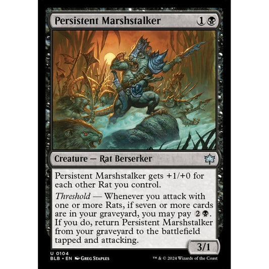 Persistent Marshstalker, 104, uncommon, Magic: The Gathering, Bloomburrow