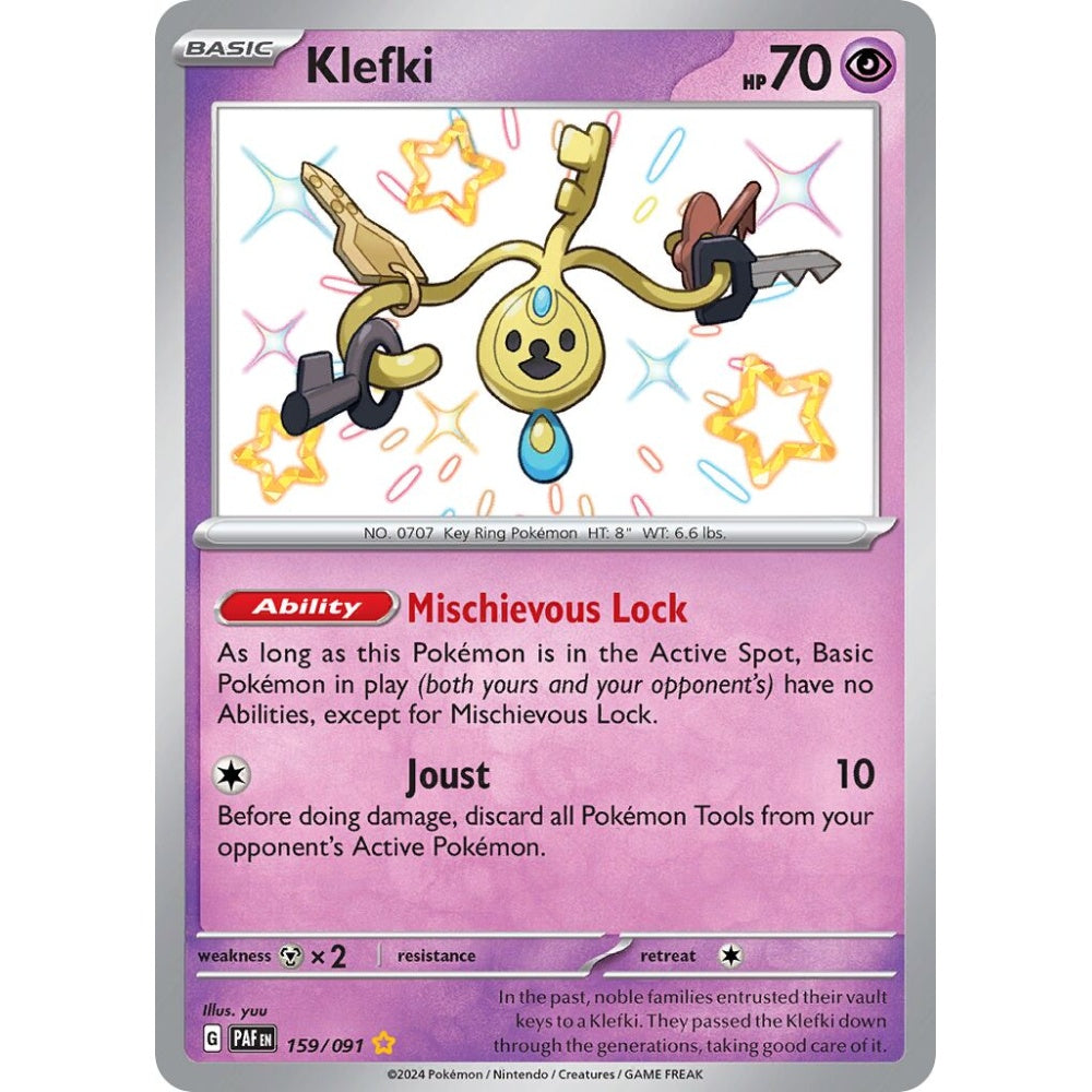Klefki Shiny Rare 159/091 Pokemon Card Game Paldean Fates