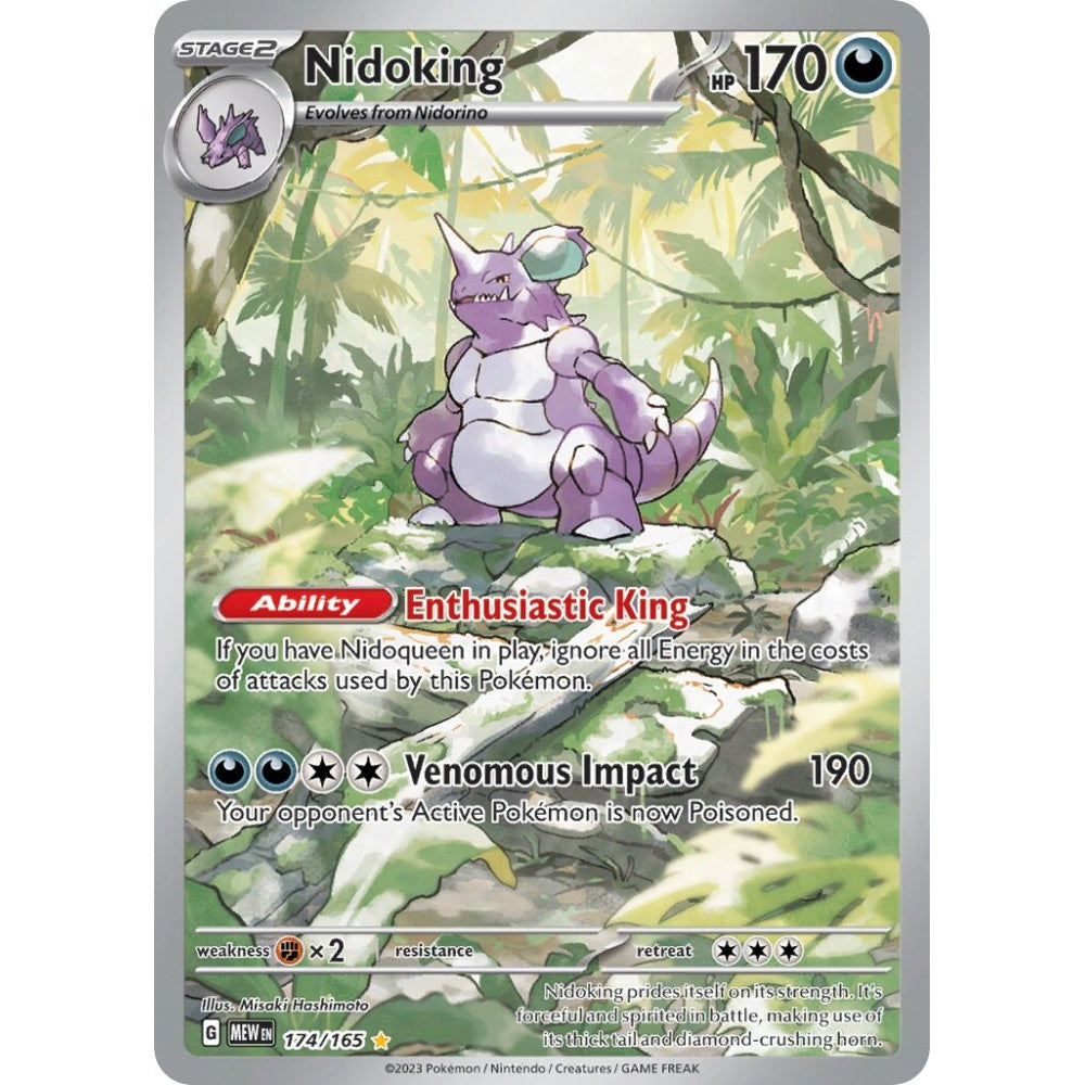 Nidoking Illustration Rare 174/165 Pokemon Card Game Pokémon 151