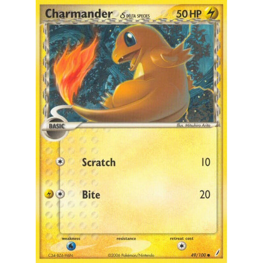 Charmander Common 49/100 Pokemon Card Game EX Crystal Guardians