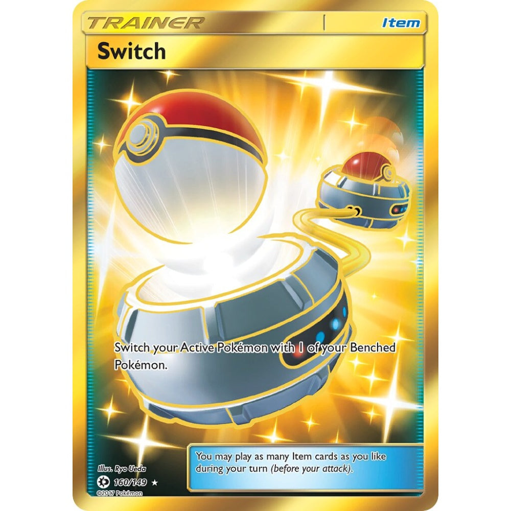 Switch Rare Secret 160/149 Pokemon Card Game Sun & Moon