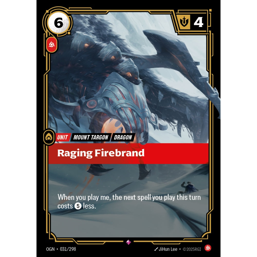 Raging Firebrand OGN-031/298 Riftbound Card Game Origins Rare