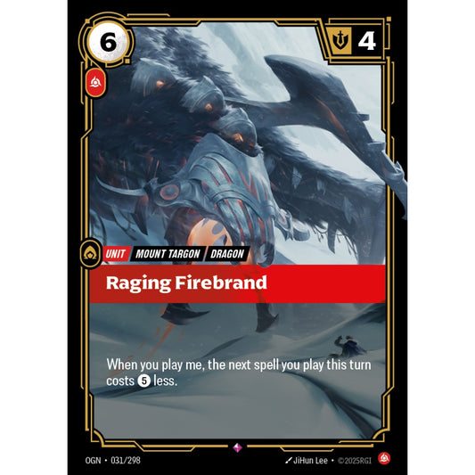 Raging Firebrand OGN-031/298 Riftbound Card Game Origins Rare