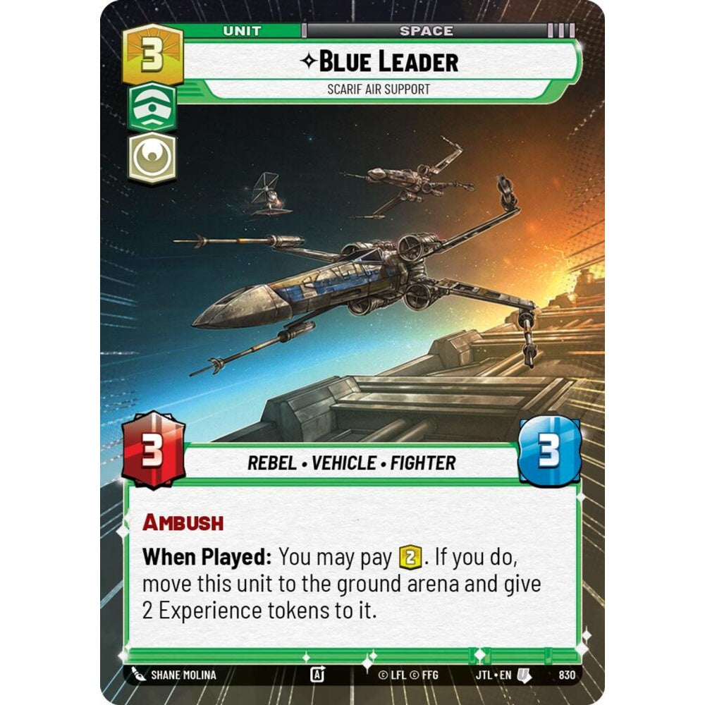 Blue Leader, U, JTL 830) Hyperspace Foil, Star Wars Unlimited
