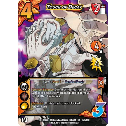 Touch of Decay, 158/180, XR, UniVersus, MHA01 My Hero Academia