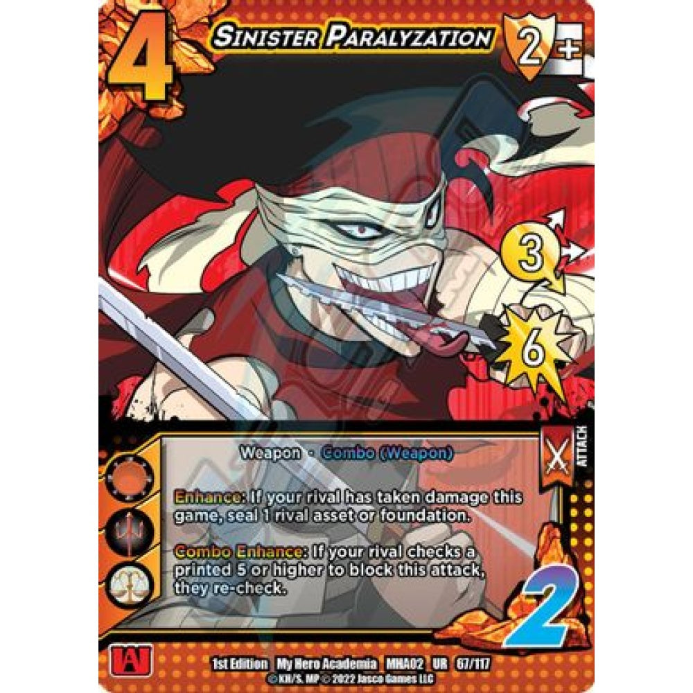 Sinister Paralyzation, 67/117, UR, UniVersus, MHA02 Crimson Rampage