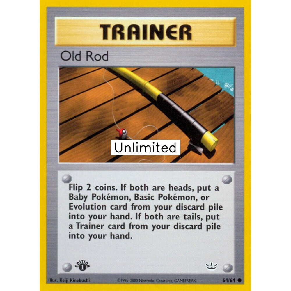 Old Rod Common 64/64 Pokemon Card Game Neo Revelation