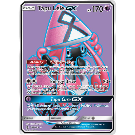Tapu Lele-GX Rare Ultra 137/145 Pokemon Card Game Guardians Rising