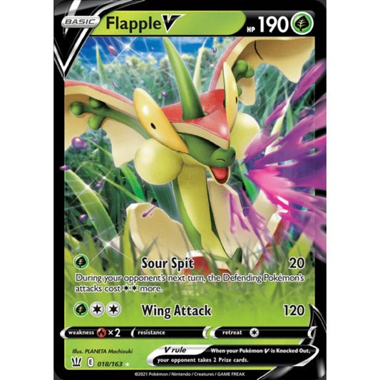 Flapple V Double Rare 018/163 Pokemon Card Game Battle Styles