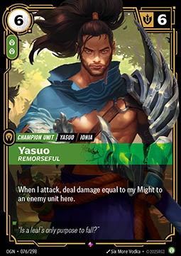 Yasuo, Remorseful (V.1 - Rare) - Origins (Rare) [OGN-076]