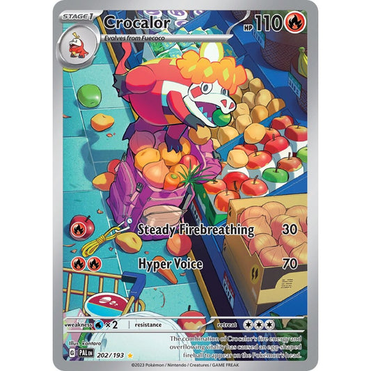 Crocalor Illustration Rare 202/193 Pokemon Card Game Paldea Evolved