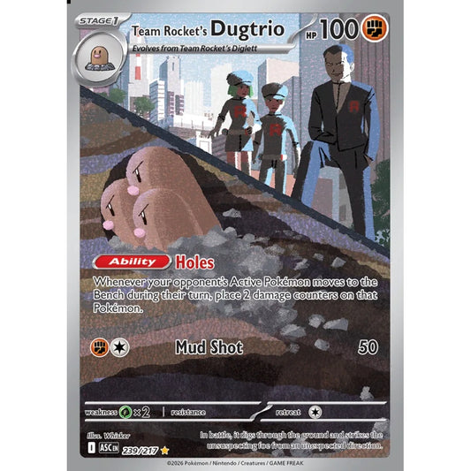 Team Rocket's Dugtrio Illustration Rare 239/217 Pokemon Card Game Ascended Heroes