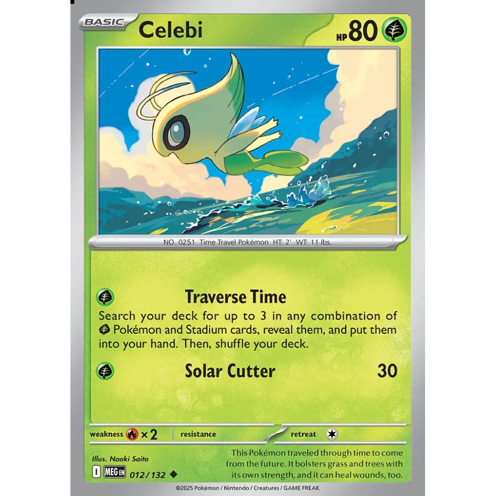 Celebi Uncommon 012/132 Pokemon Card Game Mega Evolution
