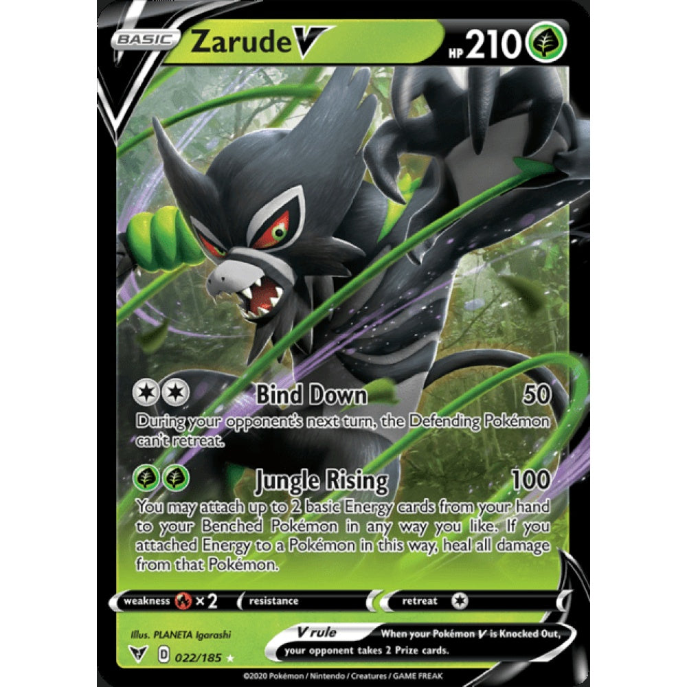 Zarude V Double Rare 022/185 Pokemon Card Game Vivid Voltage