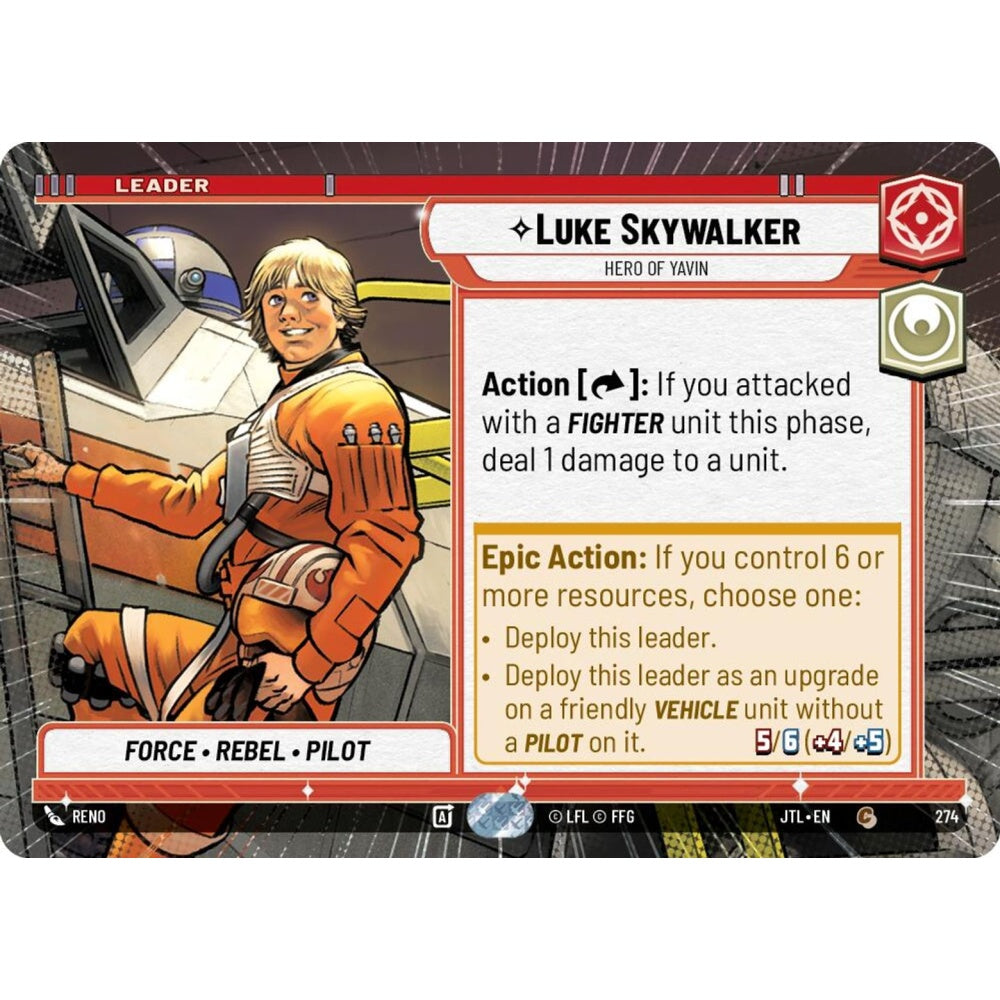 Luke Skywalker, C, JTL 274) Hyperspace, Star Wars Unlimited