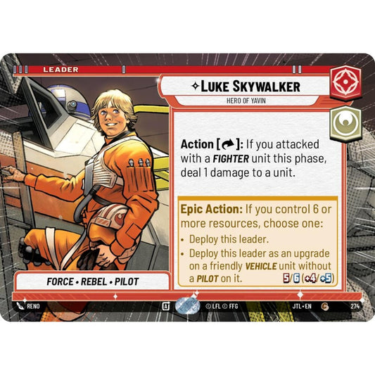 Luke Skywalker, C, JTL 274) Hyperspace, Star Wars Unlimited