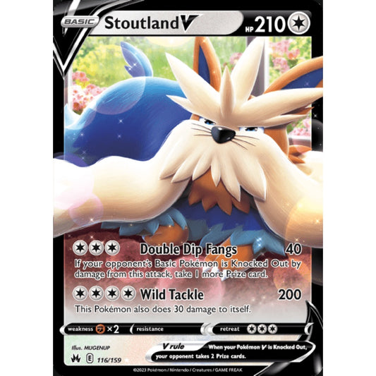 Stoutland V Double Rare 116/159 Pokemon Card Game Crown Zenith