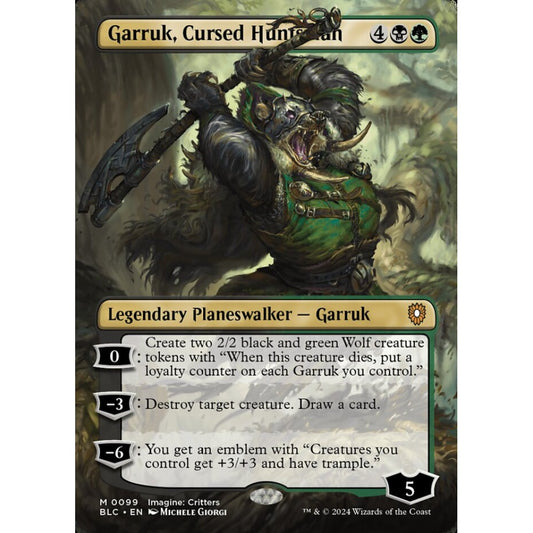 Garruk, Cursed Huntsman, 99, mythic, Magic: The Gathering, Bloomburrow