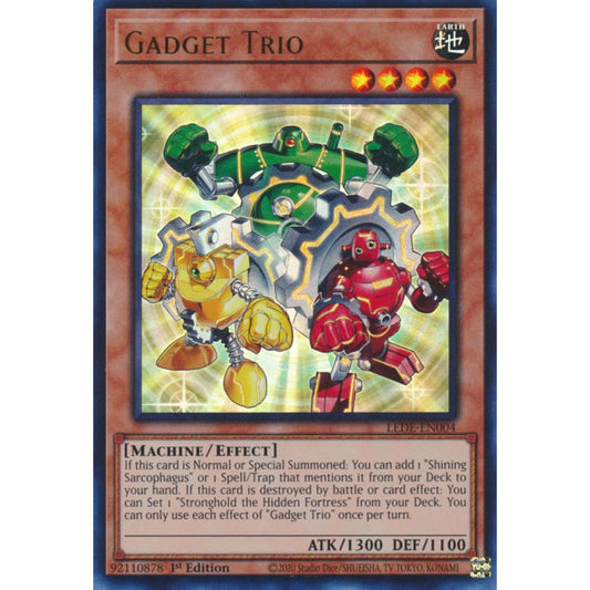 Gadget Trio, LEDE-EN004, Ultra Rare, Yu-Gi-Oh!, Legacy of Destruction