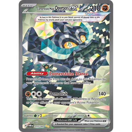 Cornerstone Mask Ogerpon ex Special Illustration Rare 215/167 Pokemon Card Game Twilight Masquerade
