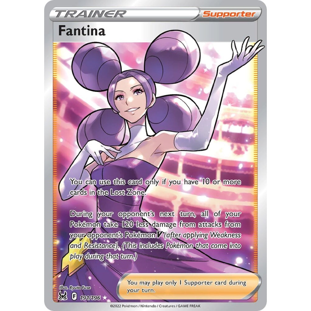 Fantina Rare Ultra 191/196 Pokemon Card Game Lost Origin