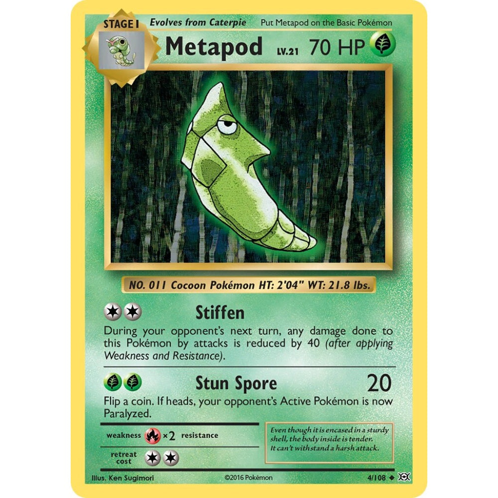 Metapod Uncommon 4/108 Pokemon Card Game Evolutions