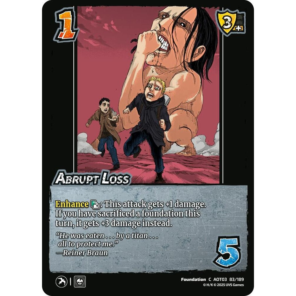 Abrupt Loss 83/189 AOT03 Universus Attack on Titan: Apocalypse Foundation C