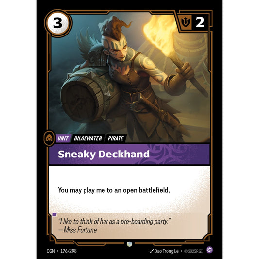 Sneaky Deckhand OGN-176/298 Riftbound Card Game Origins Common