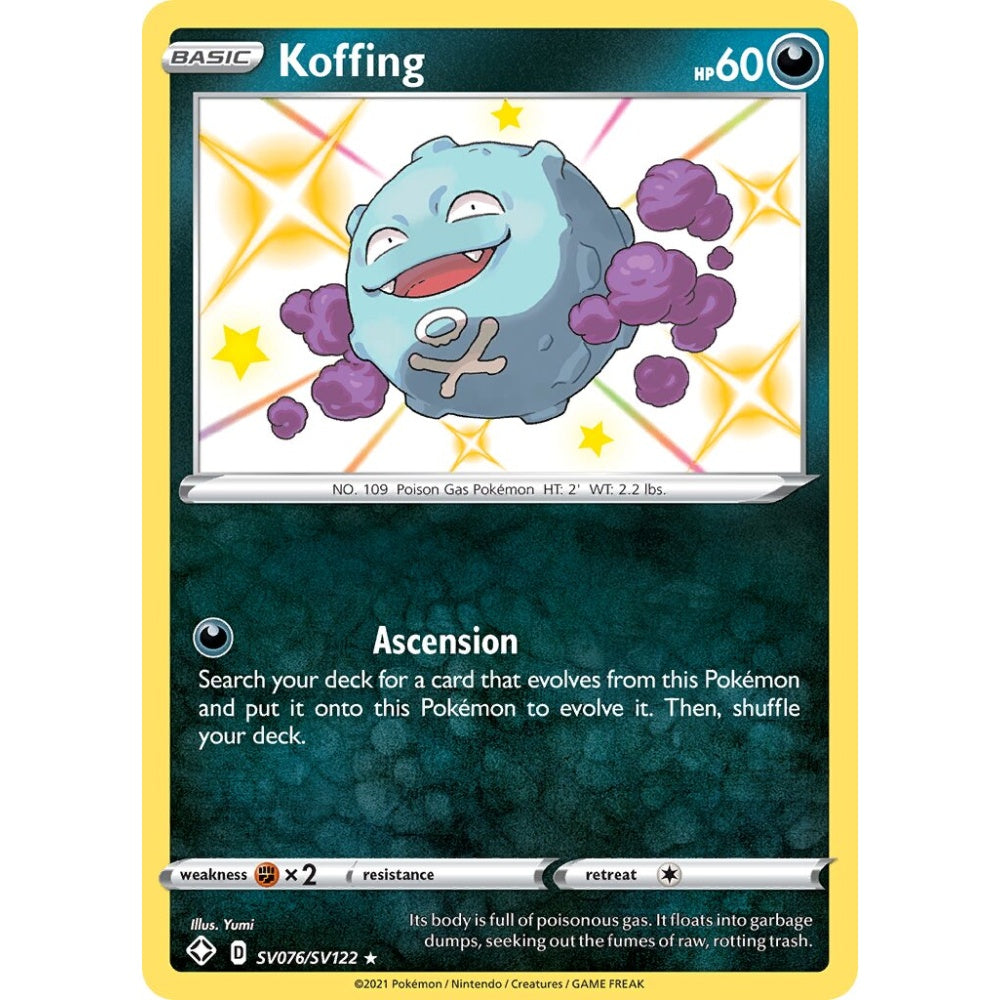 Koffing Rare Shiny SV076/SV122 Pokemon Card Game Shining Fates